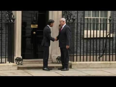 Israel's Benjamin Netanyahu welcomed to Downing Street by UK PM Rishi Sunak