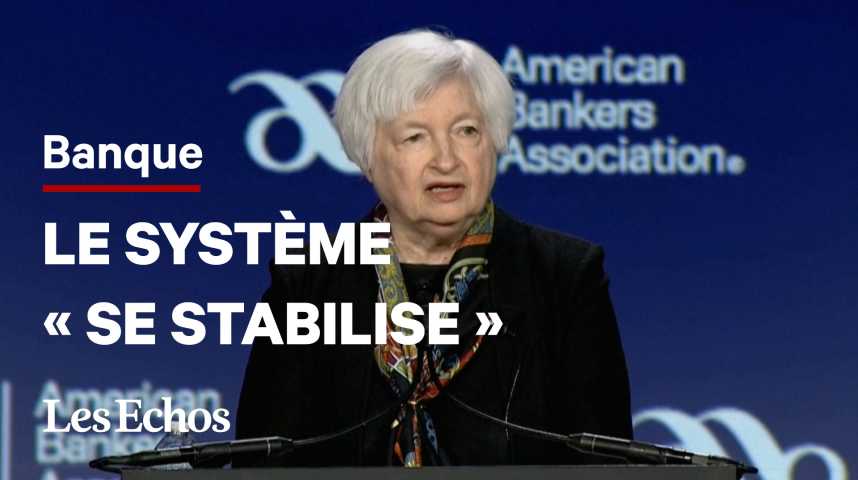 Illustration pour la vidéo Le système bancaire américain « se stabilise », selon Janet Yellen