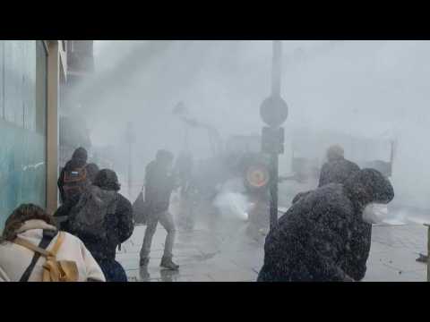 Fishermen in Rennes clash with police during a demonstration against regulations