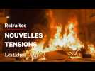 Retraites : nouvelle nuit de tensions à Paris et à Rennes