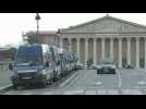Pension reform in France : large police presence near the National Assembly