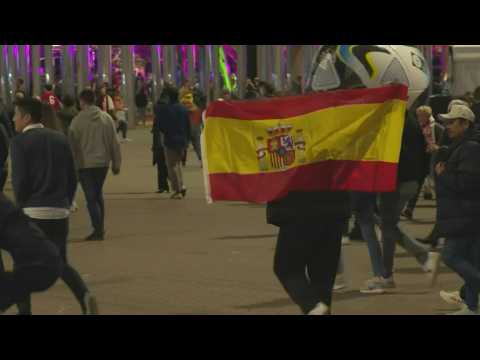 Fans leave stadium after Spain win Women's World Cup