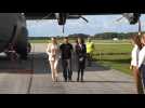 Ukrainian President Volodymyr Zelensky lands at an air force base in southern Denmark