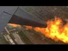 Panique en plein vol: le moteur d'un avion prend feu après son décollage