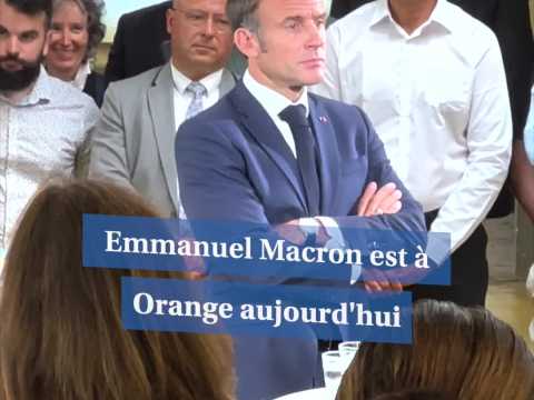 Emmanuel Macron est en déplacement au lycée professionnel d'Argensol à Orange aujourd'hui