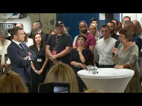 Macron visits a vocational school with Education Minister