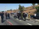 Israeli security forces gather at scene of West Bank ramming attack