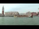 Gondolas and boats parade during Venice's Historical Regatta