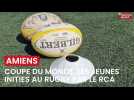 Les jeunes initiés au rugby par le RCA à Amiens avant le coup d'envoi de la coupe du Monde