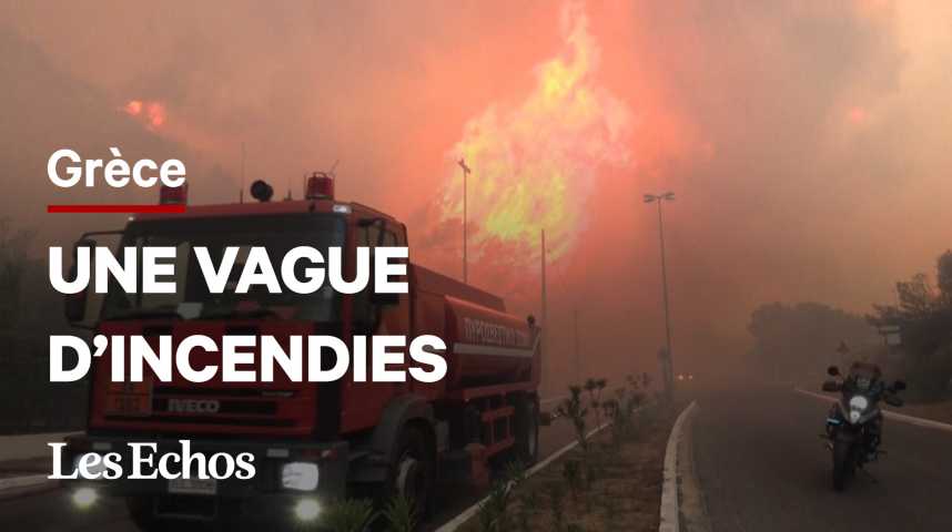 Illustration pour la vidéo Des incendies ravagent la Grèce, faisant 20 morts en deux jours