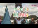 Le rassemblement du Convoi de l'eau au pied de la Tour Eiffel