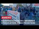 Ce jeudi 7 septembre, manifestants, familles et membres du RFES se sont réunis devant l'école Beauvillé à Amiens.