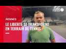VIDÉO. La métamorphose du Liberté en terrain de tennis pour l'Open de Rennes