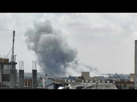Smoke billows following Israeli airstrikes on Rafah