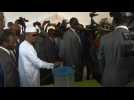 Chad junta leader Mahamat Idriss Deby votes in presidential election
