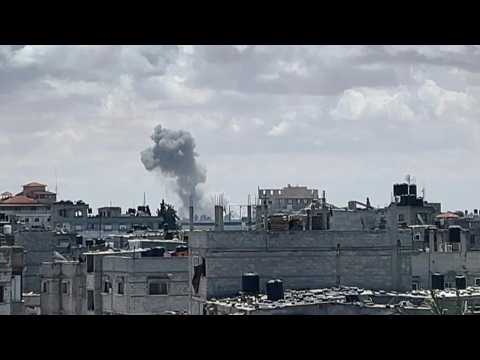 Smoke rises following strike on eastern Rafah