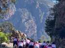 Les coureurs de la Corsica cyclo GT 20, ce matin, dans l'ascension vers le col de Verghiu.