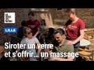 Massage en terrasse de bistrot à Lille