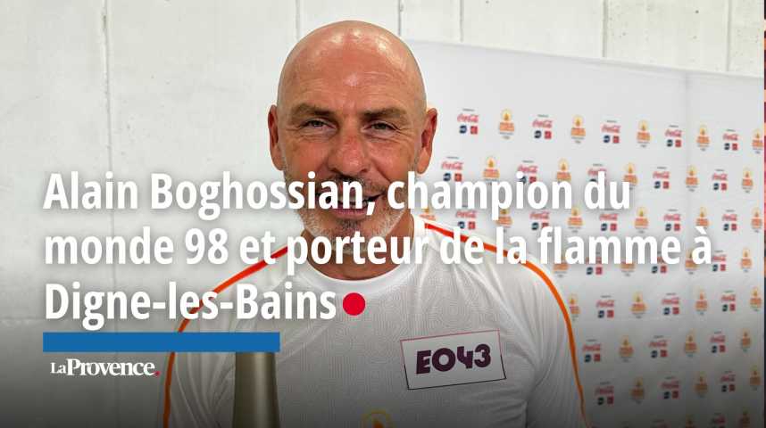 VIDÉO. L'ex-footballeur Alain Boghossian, champion du monde 98, a porté la flamme à Digne-les-Bains 
