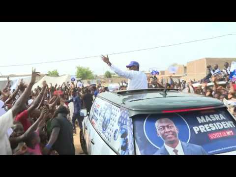 Chad PM and presidential candidate Succes Masra arrives at final campaign rally