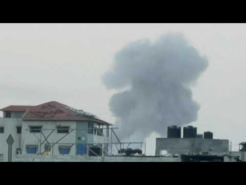 Smoke rises over Rafah in the southern Gaza Strip