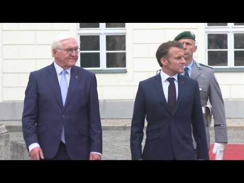 France's Macron welcomed with military honours by German President