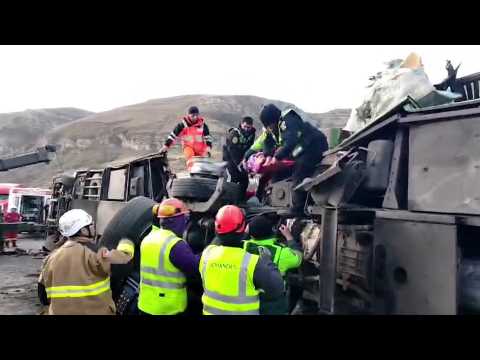At least four dead and 36 injured in train and bus crash in Peru