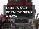 Palestine - Exode massif de Palestiniens à #Gaza suite aux Bombardements Israéliens