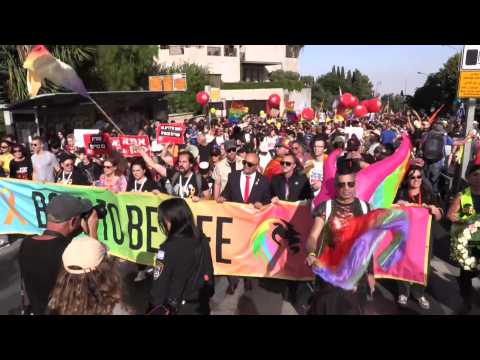 Thousands attend a subdued Pride march in Jerusalem