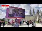VIDÉO. Flamme olympique dans le Calvados : l'écran géant est installé devant l'hôtel de ville