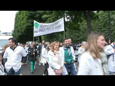 Striking pharmacists demonstrate in Paris over pay and drug shortages