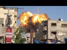 Israeli airstrike destroys building in central Gaza