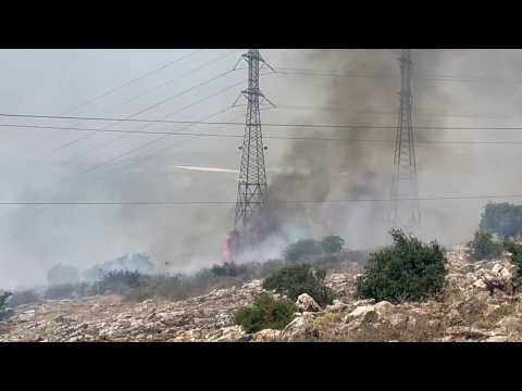 Fires in northern Israel following strikes from Lebanon