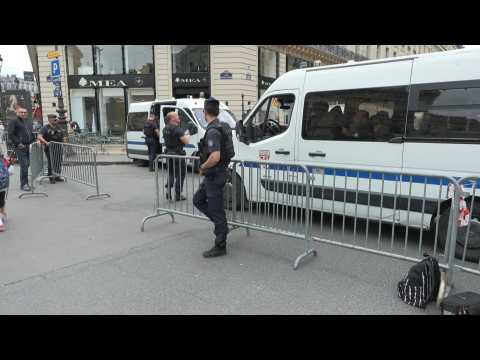 Paris: security detail around hotel of US president Joe Biden