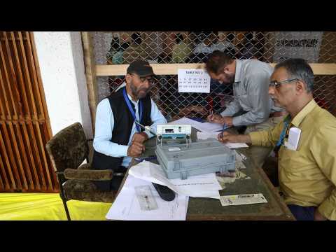 India: Polling officials count votes in Kashmir