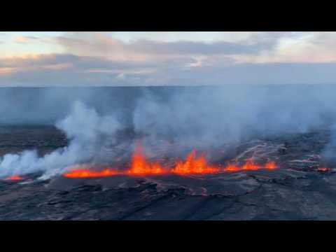 Aerial footage of Hawaii’s Kilauea erupting