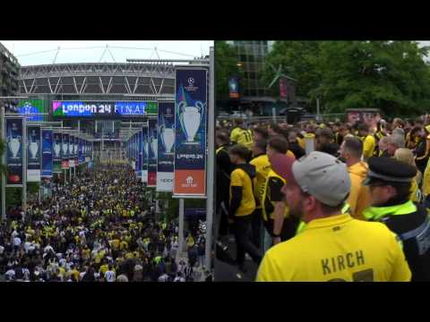 Borussia Dortmund fans arrive at Wembley in force for Champions League final