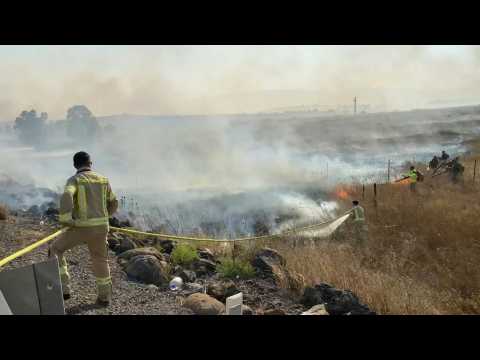 Fire erupts in Israeli settlement targeted by Hezbollah rockets