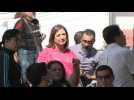 Mexico: Opposition presidential candidate Galvez arrives at polling station