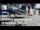 Accident de voitures devant la gare Lille Flandres