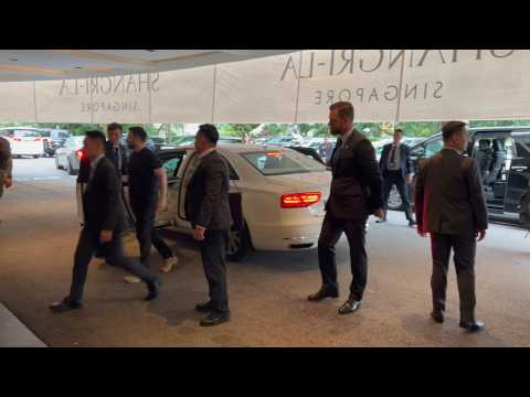 Ukraine's President Zelensky and entourage arrive at Singapore's Shangri-La hotel