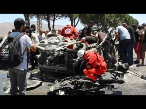 Aftermath following a deadly Israeli strike in eastern Lebanon
