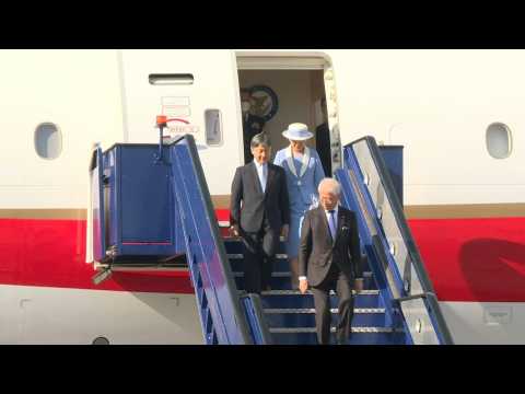 Japan's Emperor Naruhito and Empress Masako land in the UK for state visit