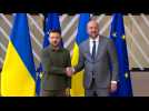 Ukrainian President Volodymyr Zelensky visits Brussels for EU summit