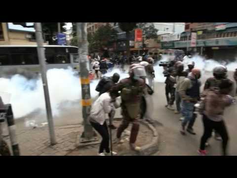 Kenyan police fire tear gas as protestors gather in Nairobi