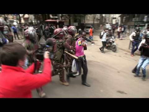 Kenyan police arrest protester in central Nairobi