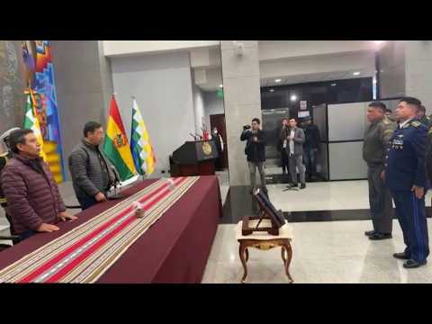 Bolivia president swears in new military commanders after denouncing 'coup'