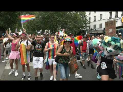 Start of the LGBTQ+ Pride March in Paris