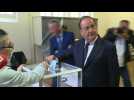 Former French President Francois Hollande votes in the general elections