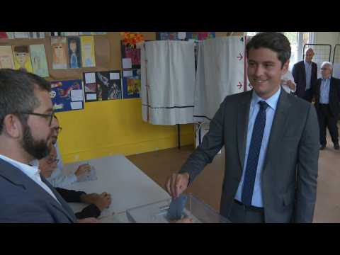 French General elections: French PM Gabriel Attal casts his vote